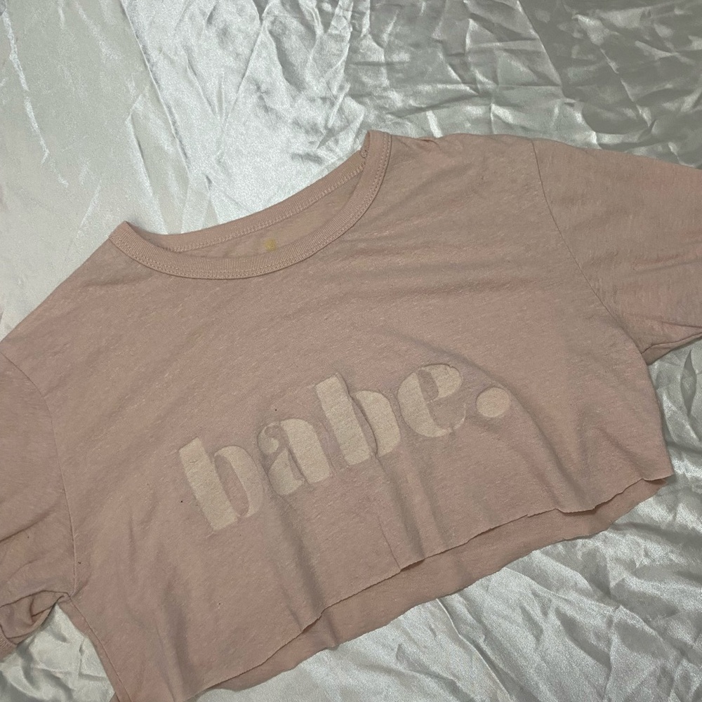 🔥 2/$12 babe baby pink crop top
